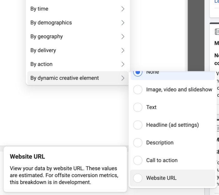 Breakdown by Website URL